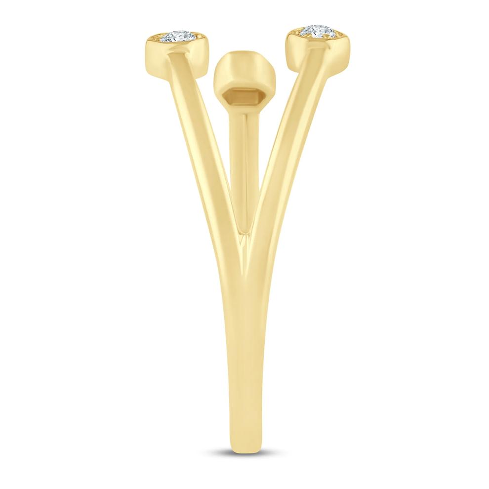 Diamond Accent Open Three-Stone Ring in 10K Yellow Gold – Image 3 of 3