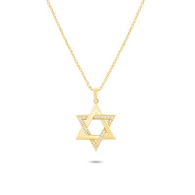 Diamond Star of David Pendant in 14K Yellow Gold (1/8 ct. tw.)
