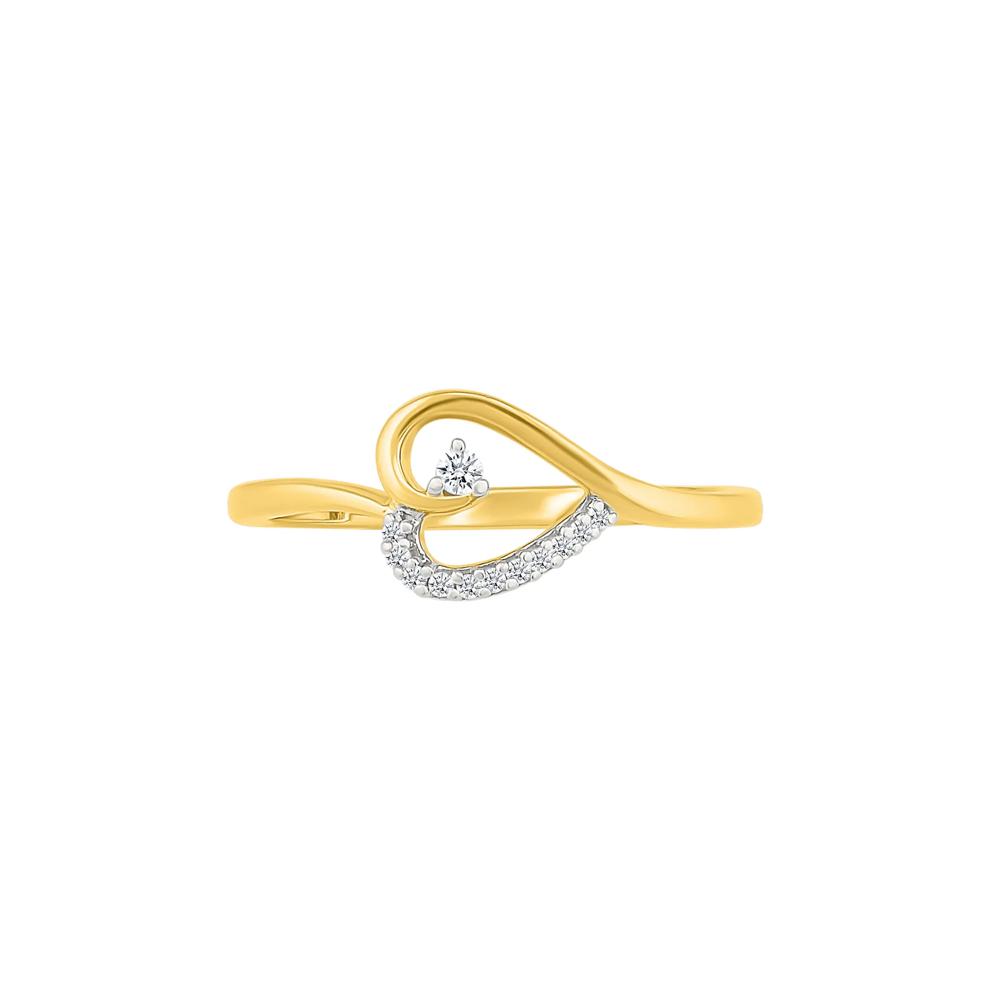 Diamond Accent Heart Ring in 10K Yellow Gold – Image 4 of 5