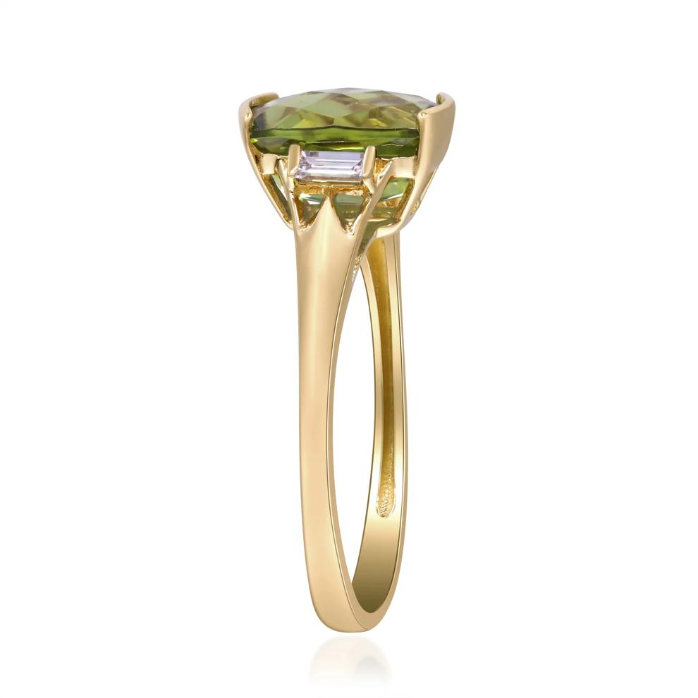 Peridot &amp; Diamond Ring in 10K Yellow Gold (1/10 ct. tw.) – Image 2 of 5