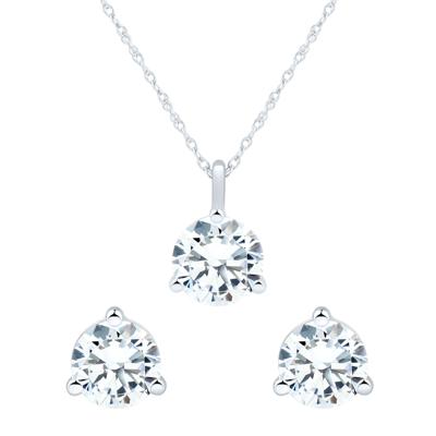 Lab Grown Diamond Pendant and Earring Box Set in 10K White Gold (2 1/2 ct. tw.)
