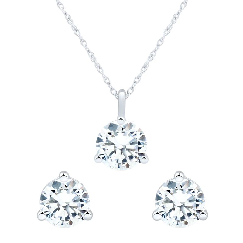 Lab Grown Diamond Pendant and Earring Box Set in 10K White Gold &#40;2 1/2 ct. tw.&#41; – Image 1 of 6