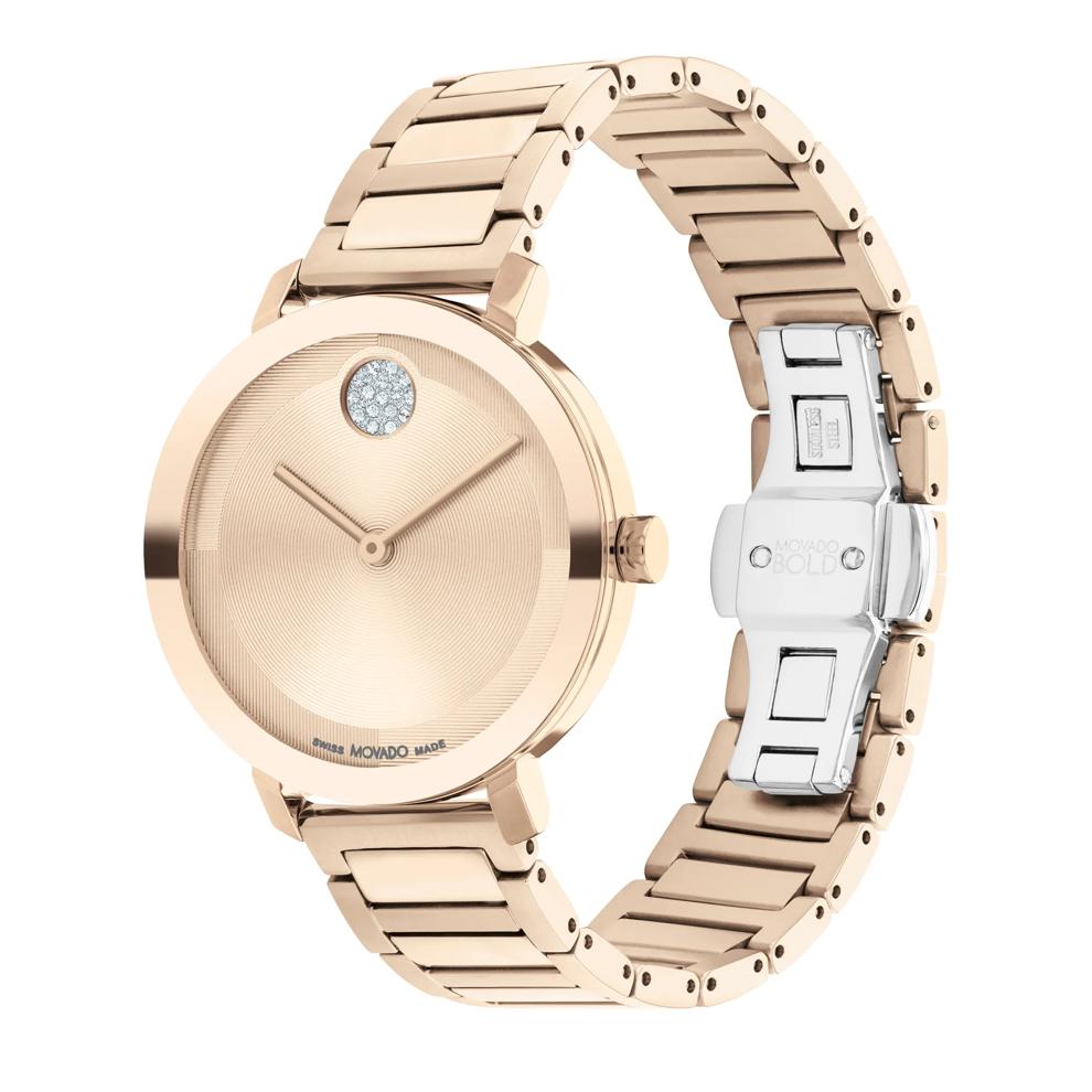 Evolution Ladies&rsquo; Dress Watch in Pale Rose Gold-Tone Ion-Plated Stainless Steel – Image 2 of 2