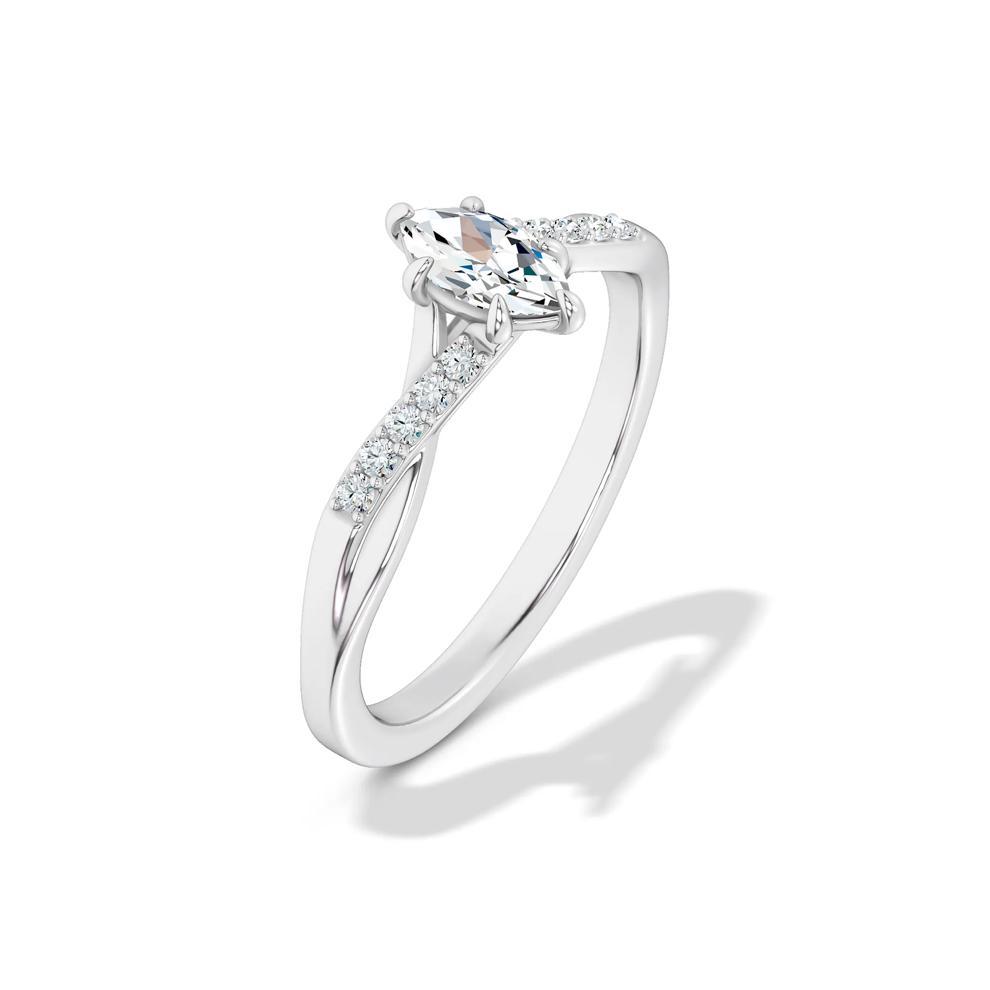 Lab Grown Diamond Marquise Promise Ring in Sterling Silver (3/8 ct. tw.) – Image 4 of 4