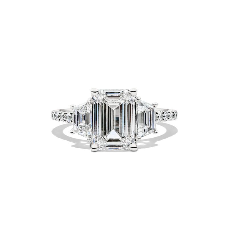 Jane Lab Grown Diamond Emerald-Cut Engagement Ring in Platinum &#40;4 1/2 ct. tw.&#41; – Image 1 of 4