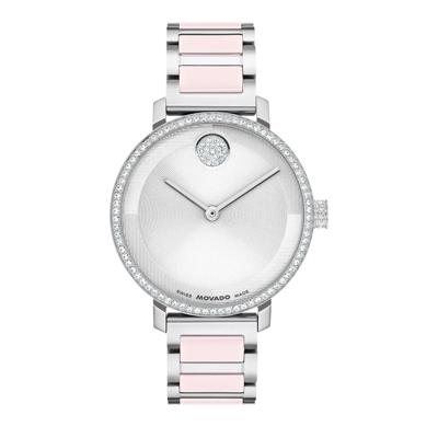 Ladies' Evolution Watch in Stainless Steel and Pink Ceramic