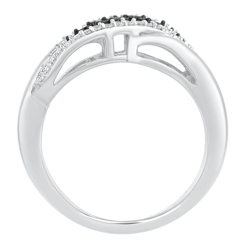 Black &amp; White Diamond Ring in Sterling Silver (1/10 ct. tw.) – Image 2 of 3