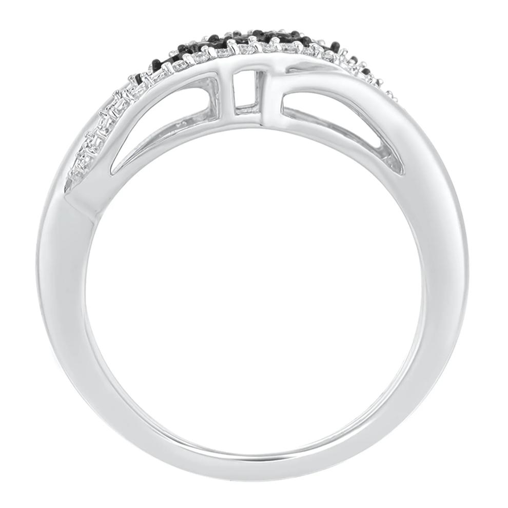 Black &amp; White Diamond Ring in Sterling Silver (1/10 ct. tw.) – Image 2 of 3