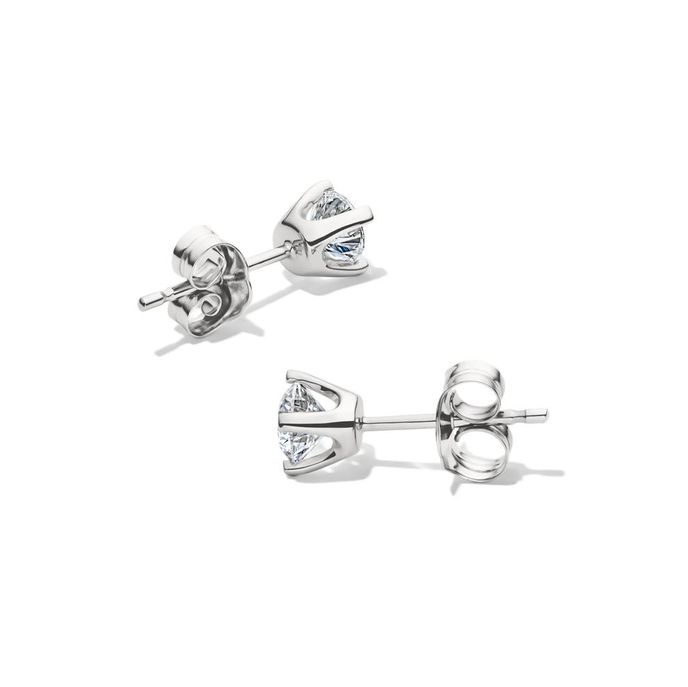 Lab Grown Diamond Round Solitaire Stud Earrings in 10K White Gold (5/8 ct. tw.) – Image 2 of 2