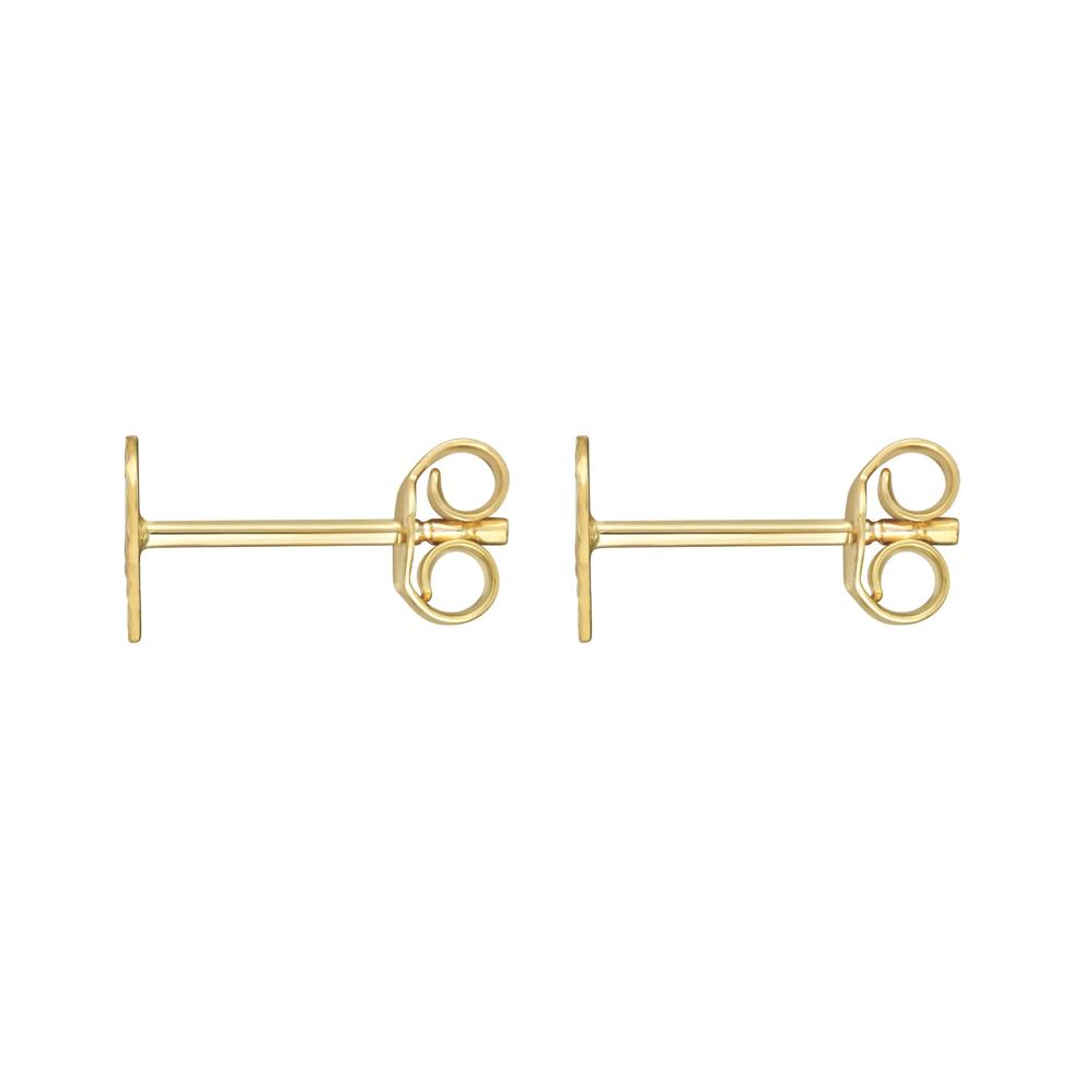 Sunburst Heart-Shaped Stud Earrings in 10K Yellow Gold – Image 3 of 3