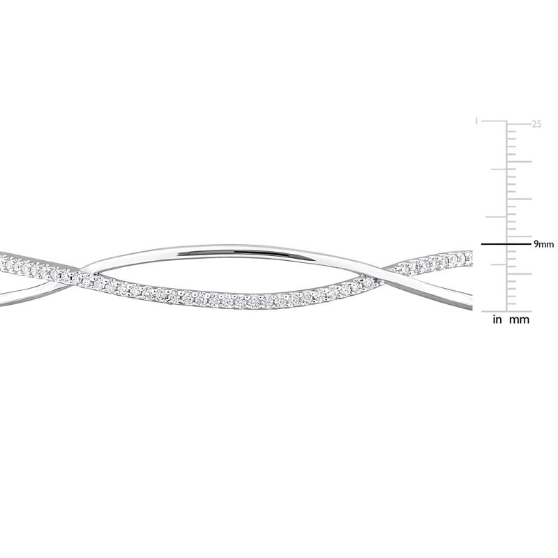 Lab-Created Moissanite Bangle Bracelet in Sterling Silver – Image 6 of 6