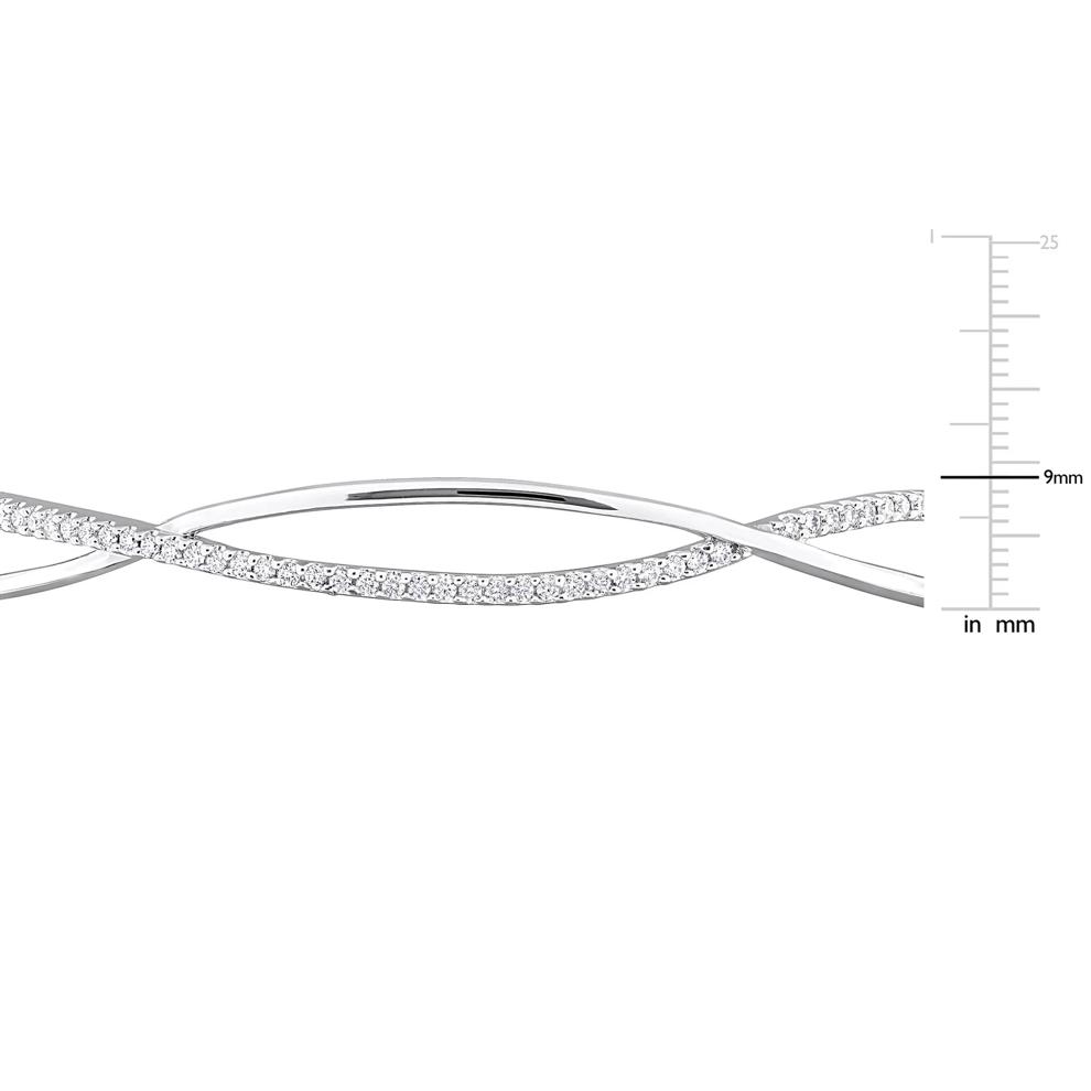 Lab-Created Moissanite Bangle Bracelet in Sterling Silver – Image 6 of 6