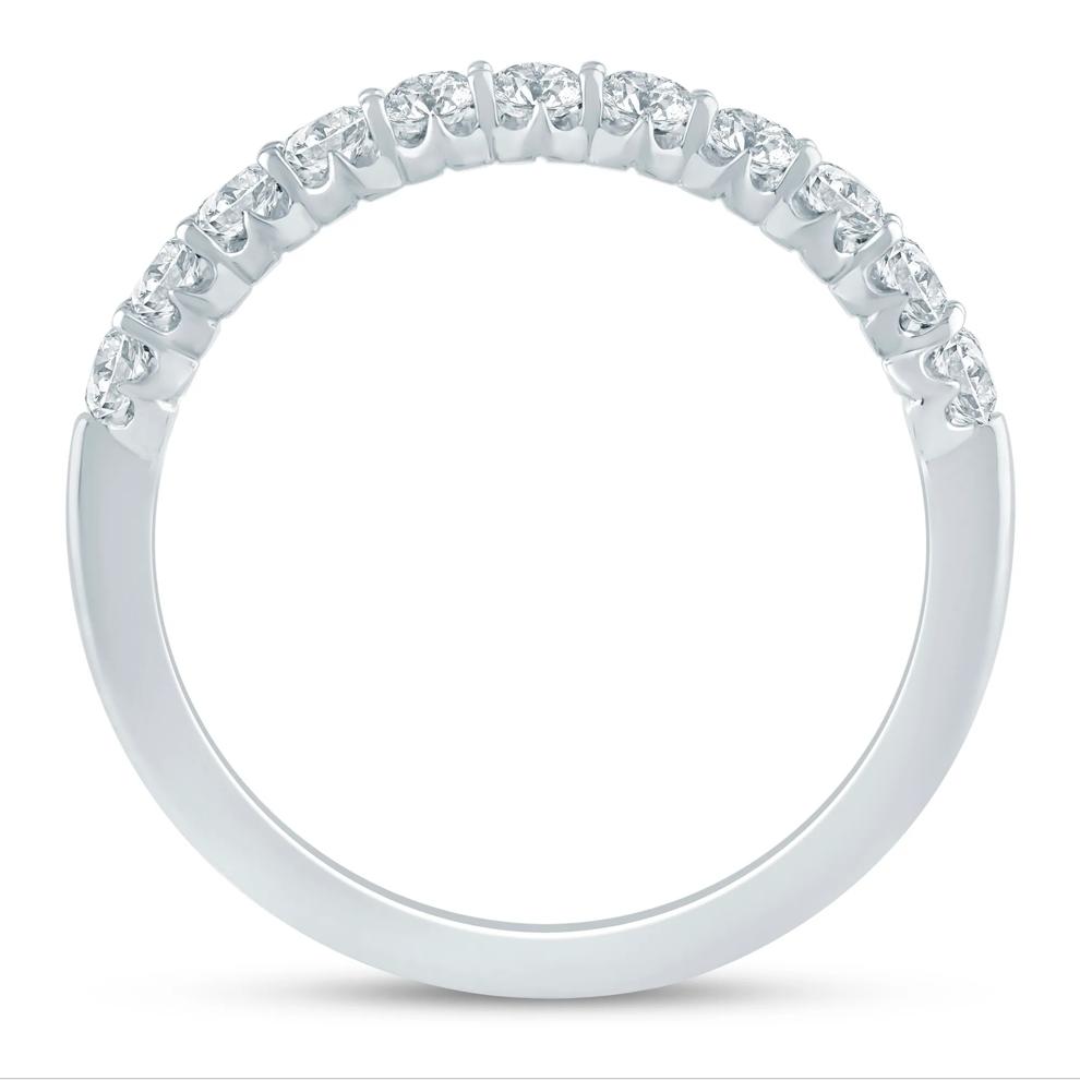 Diamond Shared Prong Wedding Band in 14K White Gold (1/2 ct. tw.) – Image 2 of 3