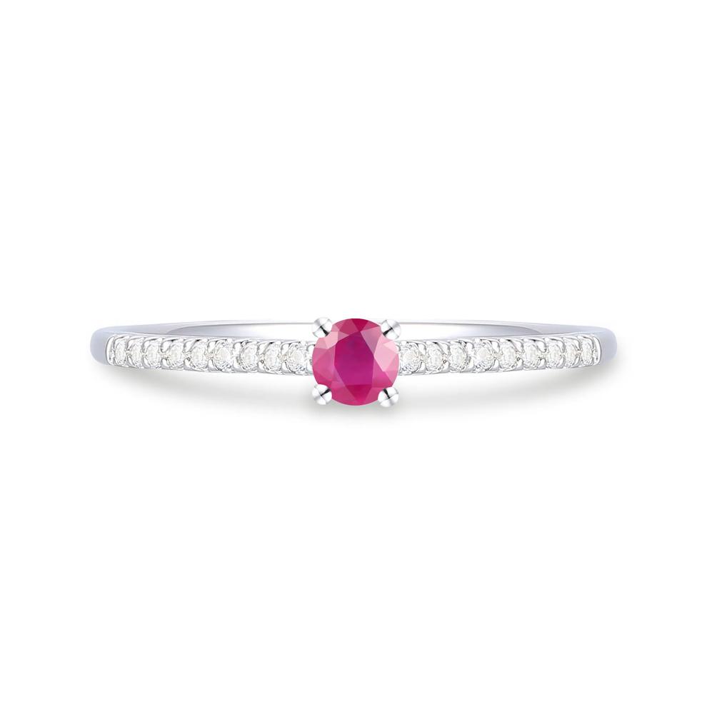 Ruby &amp; Diamond Ring in Sterling Silver (1/10 ct. tw.) – Image 1 of 4