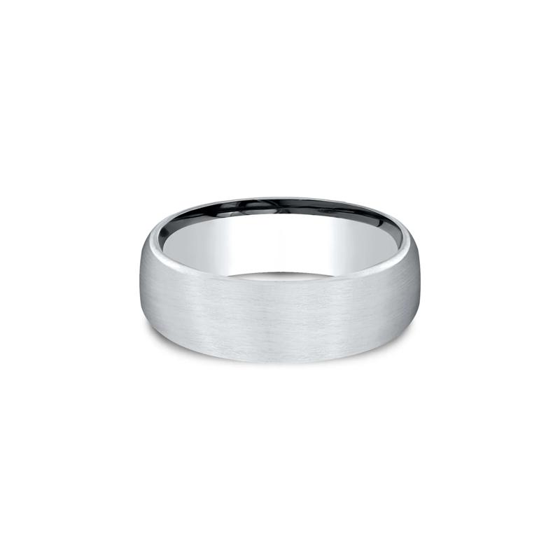 Flat Satin Finish Band in 10K White Gold, 7.5MM – Image 1 of 3