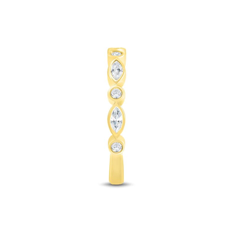 Lab Grown Diamond Bezel-Set Anniversary Band in 10K Yellow Gold &#40;1/2 ct. tw.&#41; – Image 3 of 3