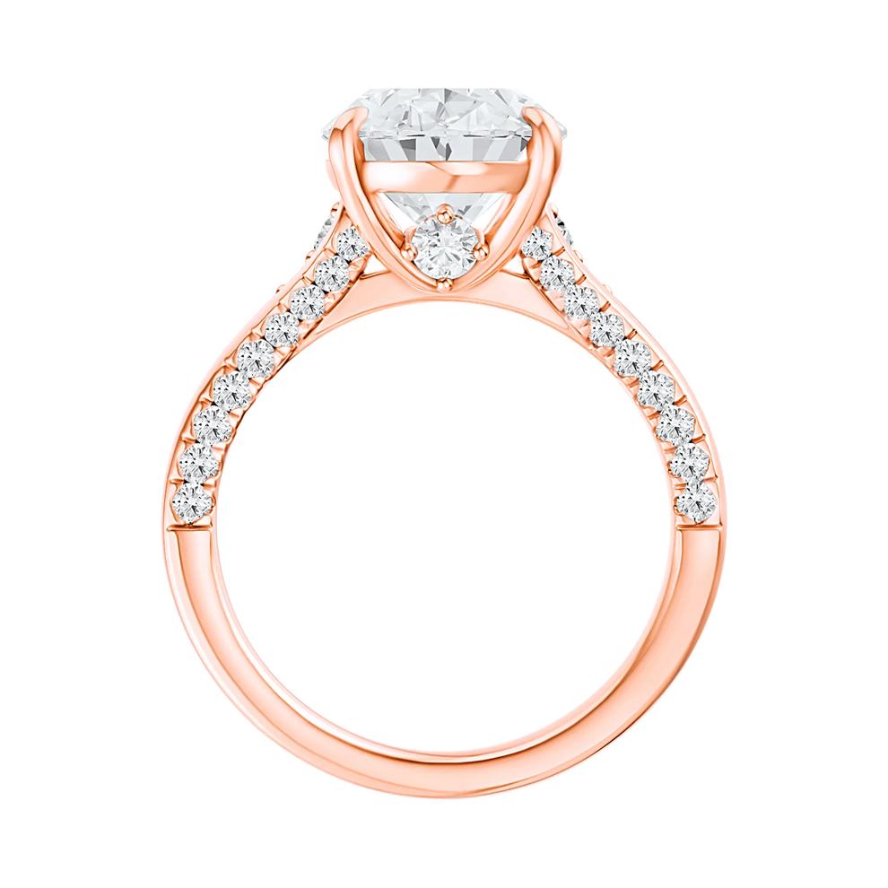Lab Grown Diamond Oval Center Engagement Ring in 14K Rose Gold (4 1/2 ct. tw.) – Image 2 of 5