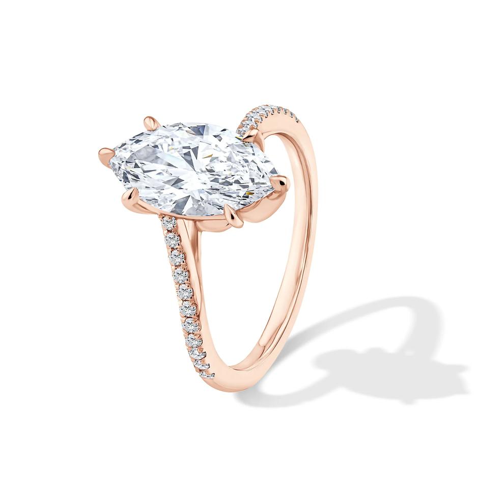 Lab Grown Diamond Marquise Bypass Engagement Ring in 18K Rose Gold (2 1/4 ct. tw.) – Image 4 of 4