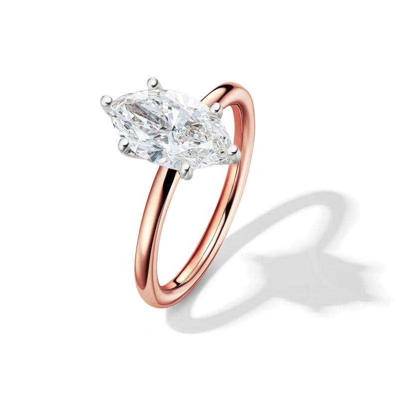 Lab Grown Diamond Solitaire Marquise Engagement Ring in 14k Rose Gold &#40;2 ct.&#41; – Image 4 of 4