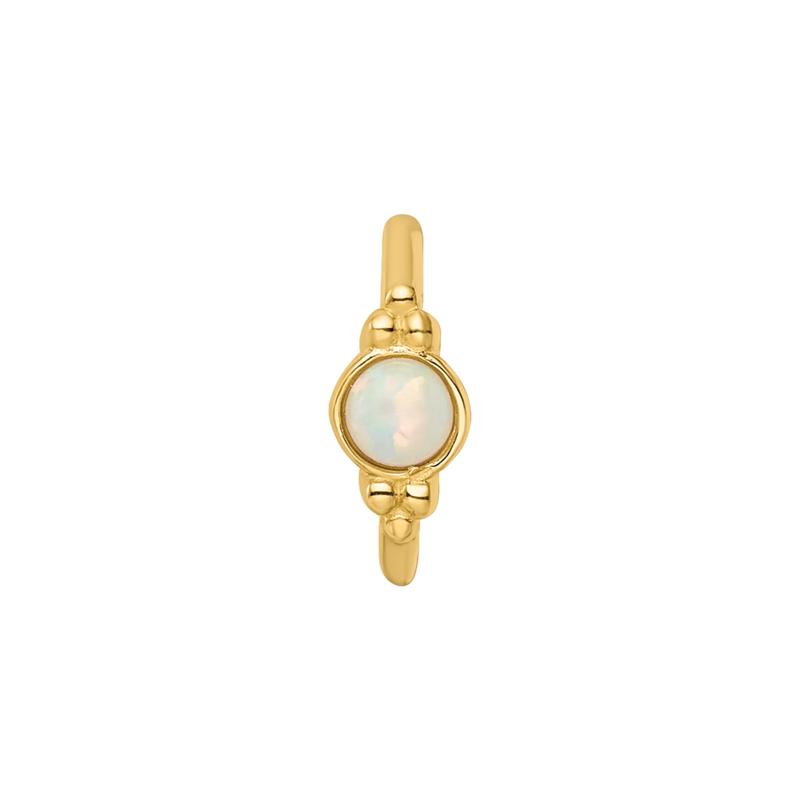 Lab-Created Opal Cartilage Ring in 14K Yellow Gold, 18 Gauge – Image 3 of 3