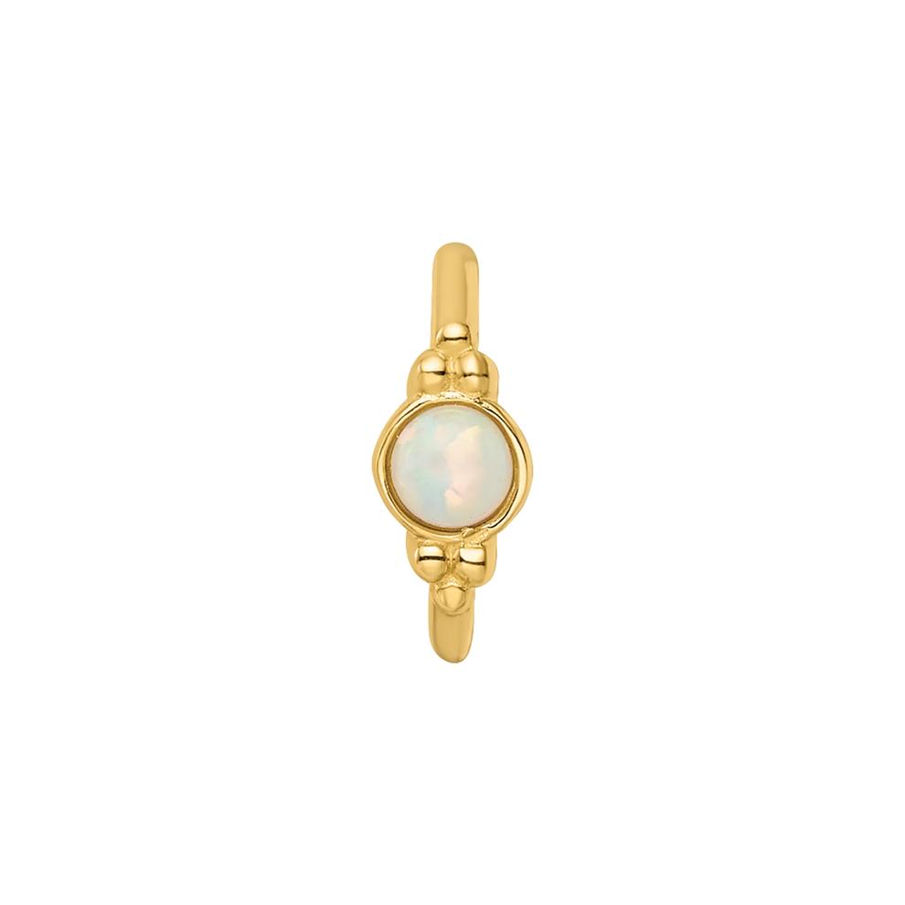 Lab-Created Opal Cartilage Ring in 14K Yellow Gold, 18 Gauge – Image 3 of 3