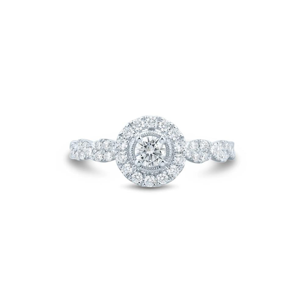 Round Diamond Engagement Ring in 10K White Gold (1/2 ct. tw.) – Image 1 of 3