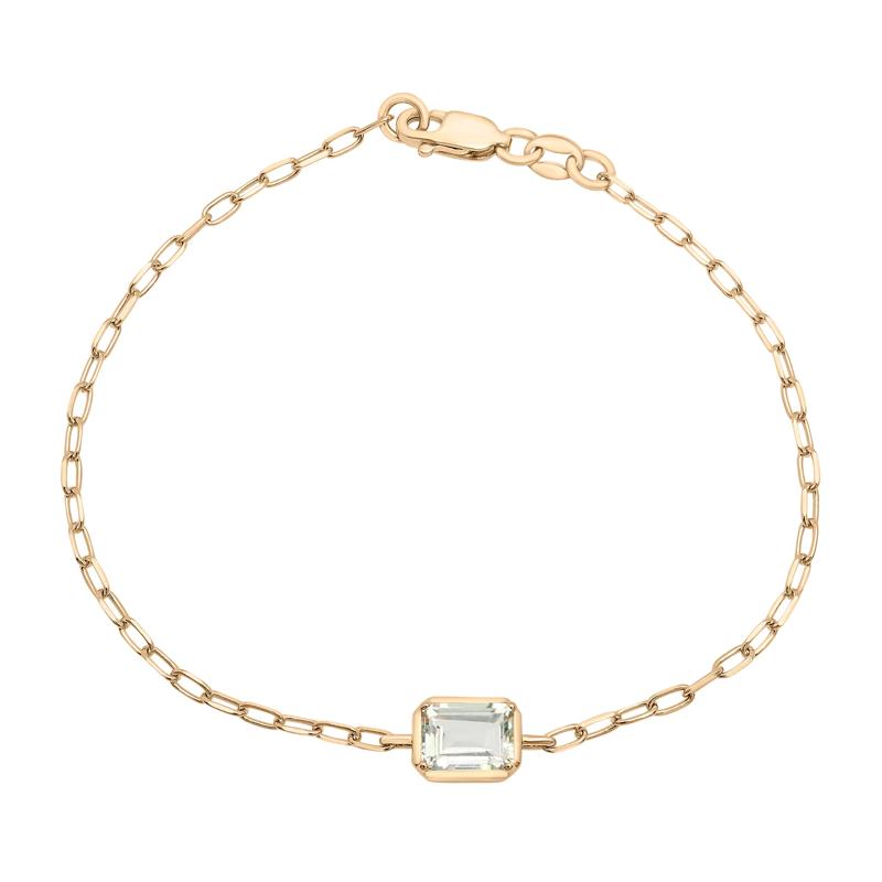 Emerald-Cut Green Amethyst Bracelet in Vermeil – Image 1 of 4