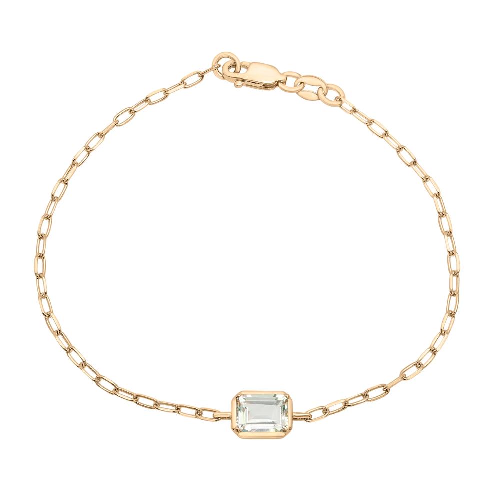 Emerald-Cut Green Amethyst Bracelet in Vermeil – Image 1 of 4
