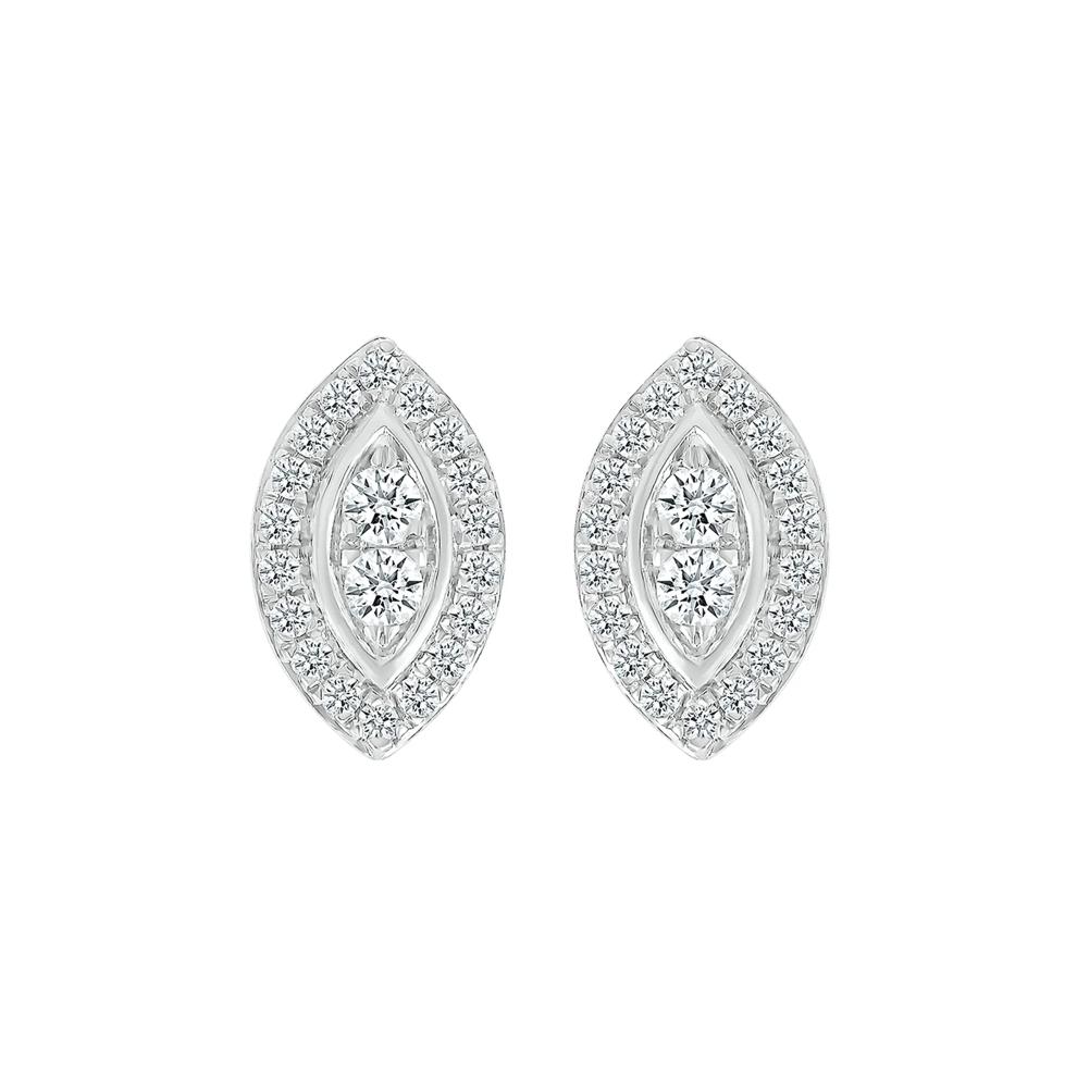 Marquise-Shaped Multi-Diamond Stud Earrings in 10K White Gold (1/2 ct. tw.) – Image 2 of 3