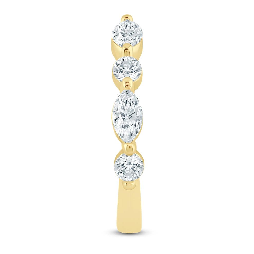 Lab Grown Diamond Round &amp; Marquise Open Anniversary Band in 14K Yellow Gold (1 ct. tw.) – Image 3 of 3