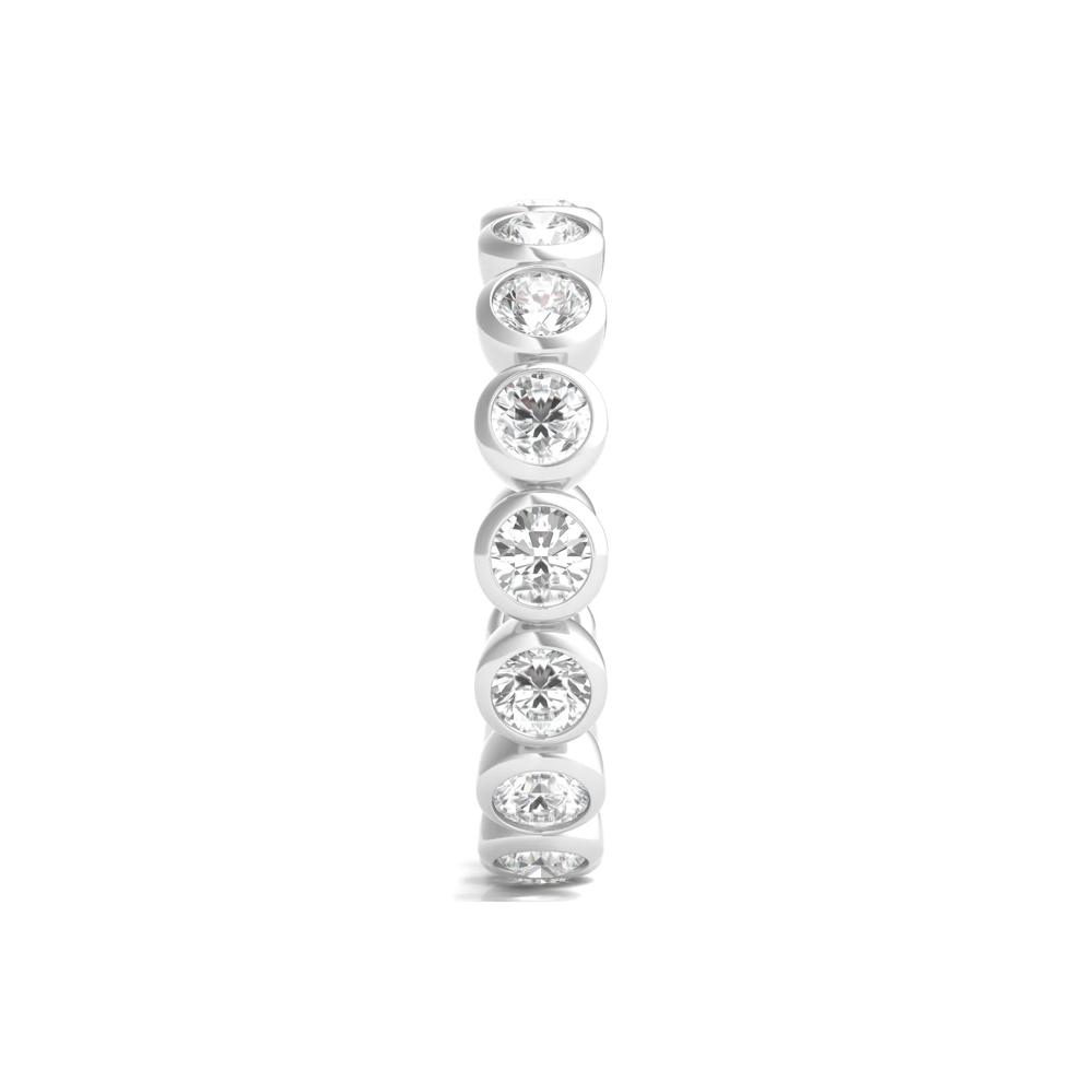 Round Lab Grown Diamond Bezel-Set Eternity Band in 14K White Gold (2 ct. tw.) – Image 3 of 3