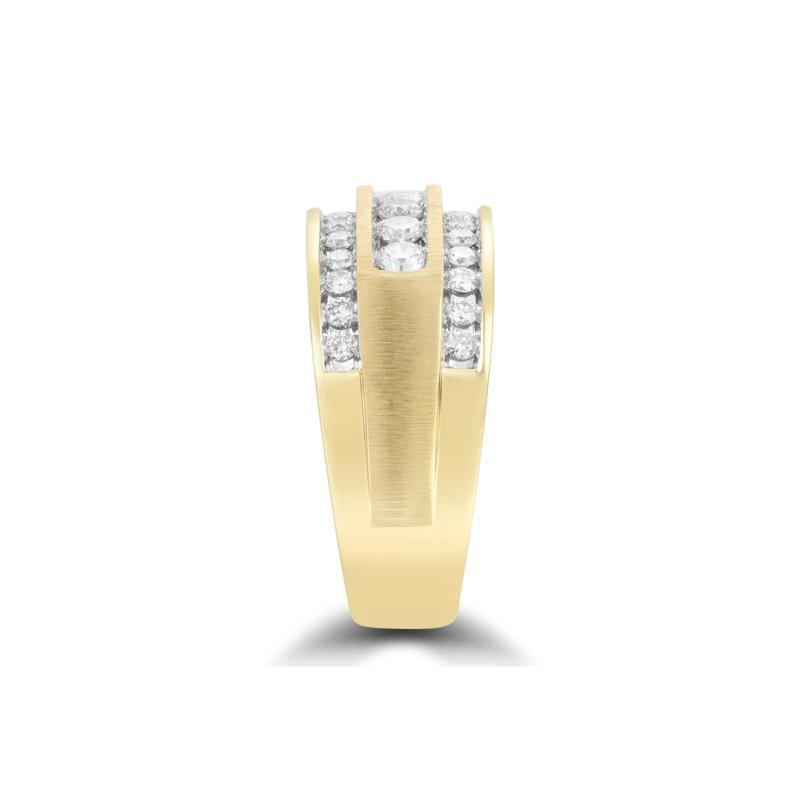 Men&#39;s Diamond Three-Row Band in 10K Yellow Gold &#40;1 ct. tw.&#41; – Image 3 of 3