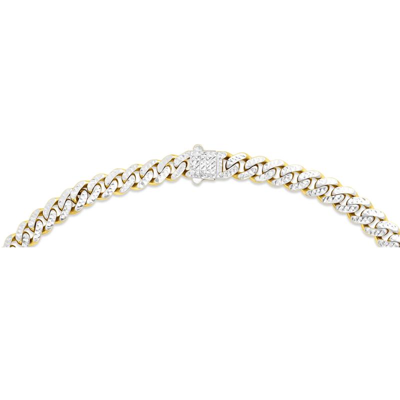 Miami Cuban Pave Chain in 14K Yellow and White Gold, 6.5MM, 24" – Image 5 of 5
