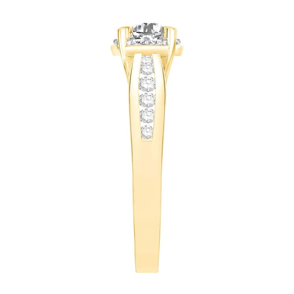 Diamond Halo Engagement Ring in 14K Yellow Gold (7/8 ct. tw.) – Image 4 of 4
