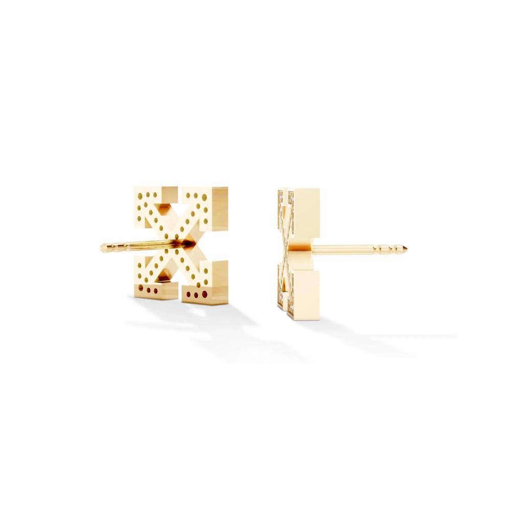 Men's Lab Grown Diamond Arrow Design Stud Earrings in 18K Gold Vermeil (1/2 ct. tw.) – Image 2 of 2
