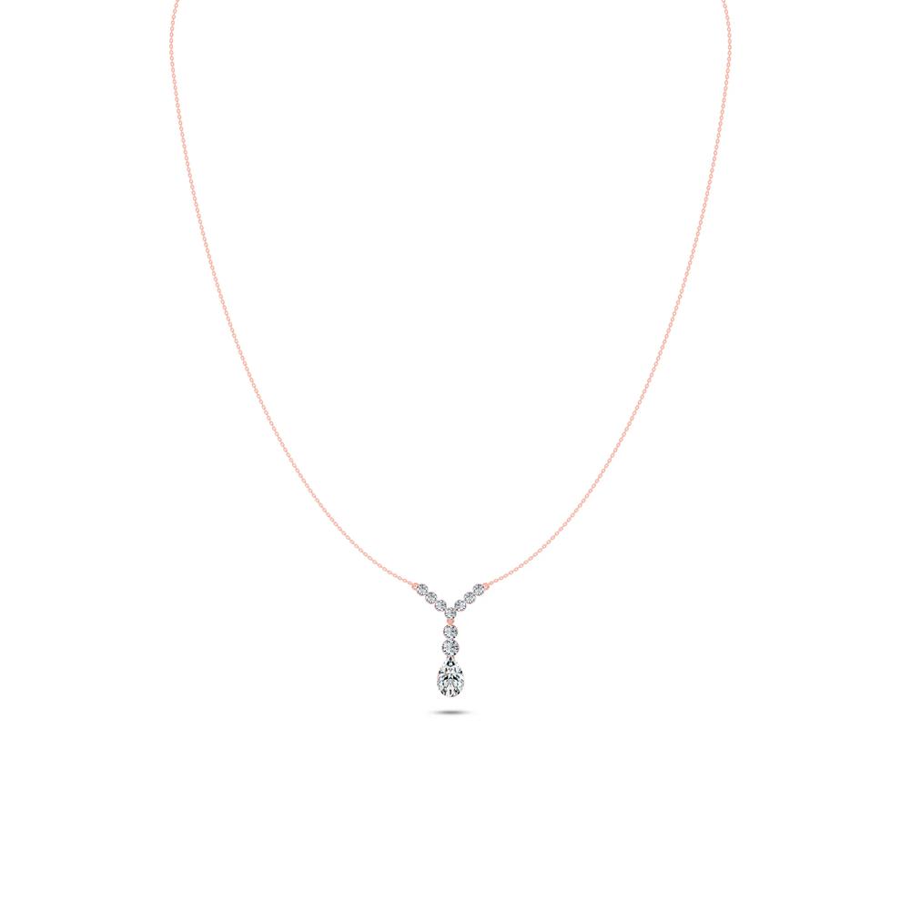 Lab Grown Diamond Pear-Shaped Drop Pendant Necklace in 10K Rose Gold (1 5/8 ct. tw.) – Image 1 of 4