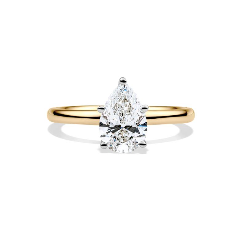 Lab Grown Diamond Pear-Shaped Solitaire Engagement Ring in 14K Yellow Gold (1 1/2 ct.) – Image 1 of 4