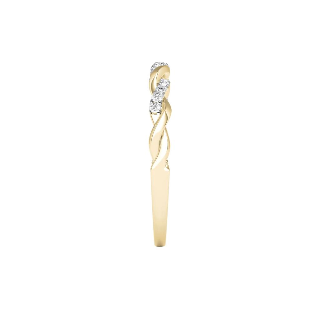 1/10 ct. tw. Diamond Twist Band in 14K Yellow Gold – Image 3 of 3