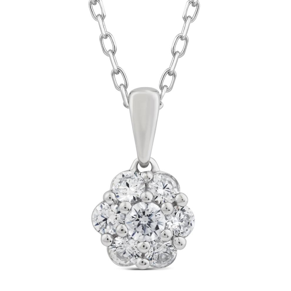 Lab Grown Diamond 7-Stone Pendant in 10K White Gold (1/2 ct. tw.) – Image 1 of 2