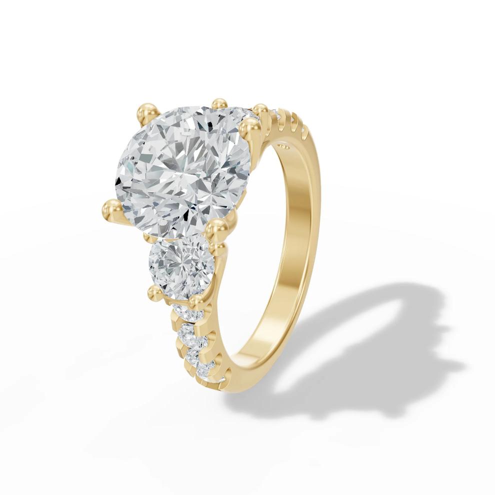 Lab Grown Diamond Center Channel Three-Stone Ring in 14K Yellow Gold (5 ct. tw.) – Image 4 of 4