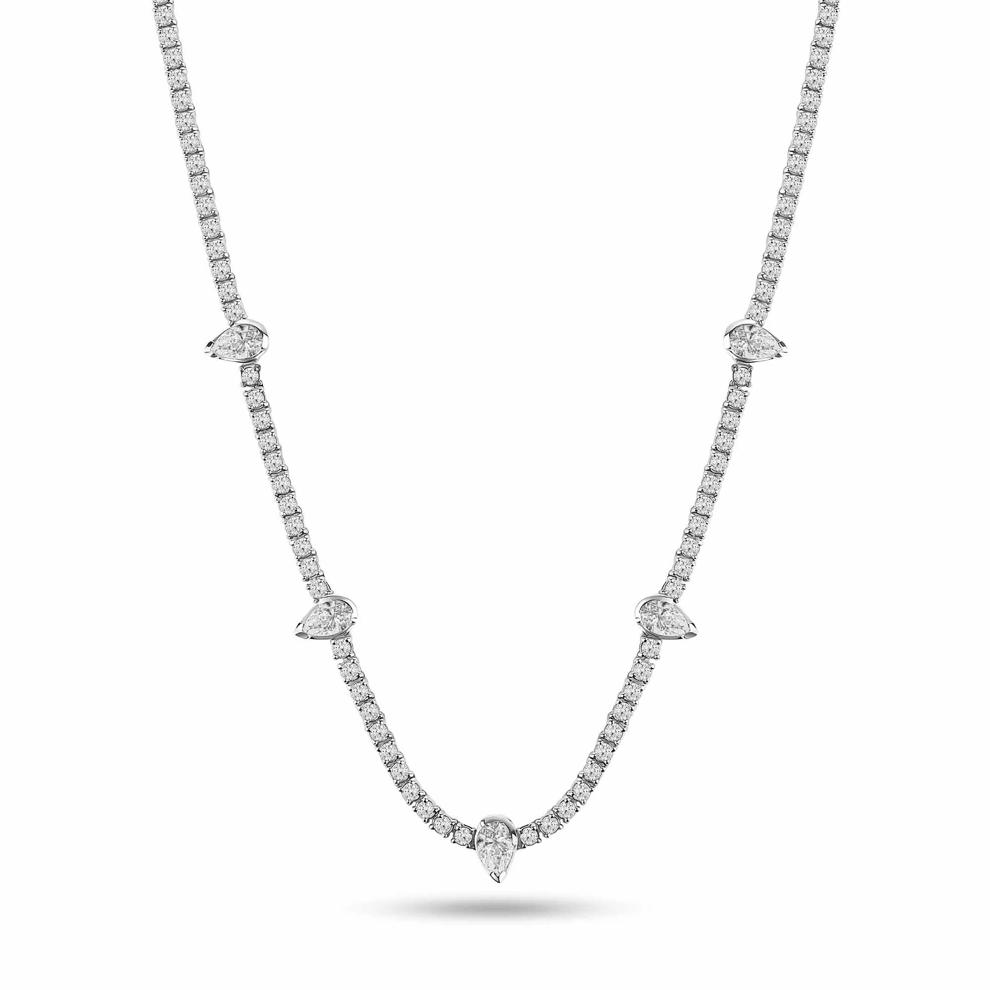 Lab Grown Diamond Pear-Shaped Necklace in 14K White Gold (5 ct. tw.) – Image 1 of 3