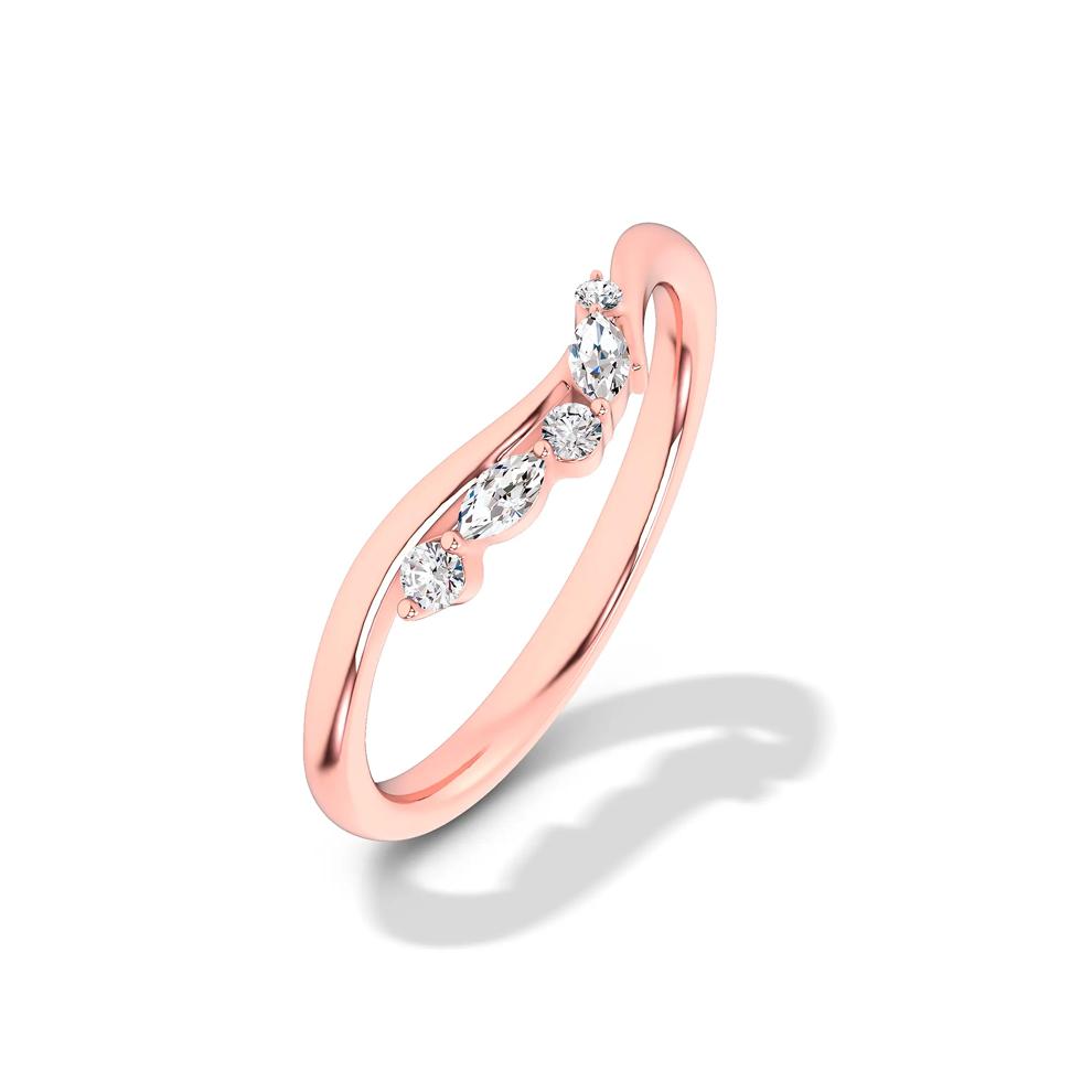 Lab Grown Diamond Offset Contour Band in 14K Rose Gold (1/10 ct. tw.) – Image 4 of 4