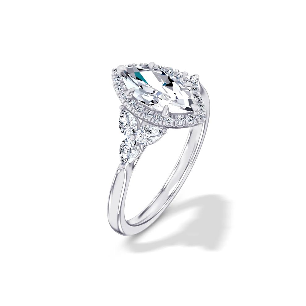 Diamond Marquise Halo Engagement Ring in Platinum (1 1/2 ct. tw.) – Image 4 of 4