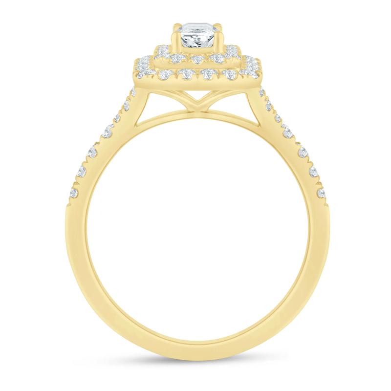 Diamond Double Halo Engagement Ring in 14K Yellow Gold (1 ct. tw.) – Image 2 of 3