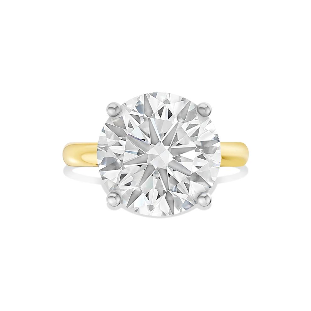 Lab Grown Diamond Round Solitaire Ring in 14K Yellow &amp; White Gold (7 ct.) – Image 1 of 4