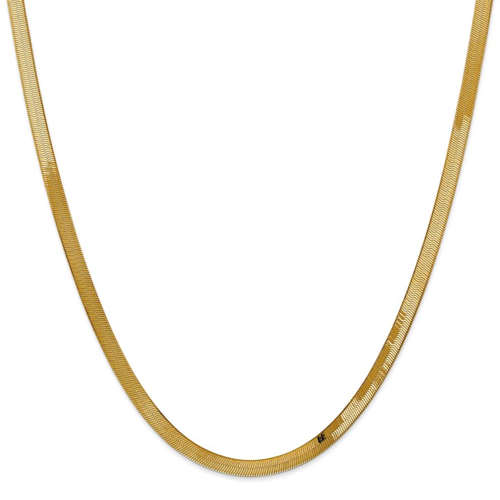 Herringbone Chain in 14K Yellow Gold, 4MM, 24&rdquo; – Image 1 of 3