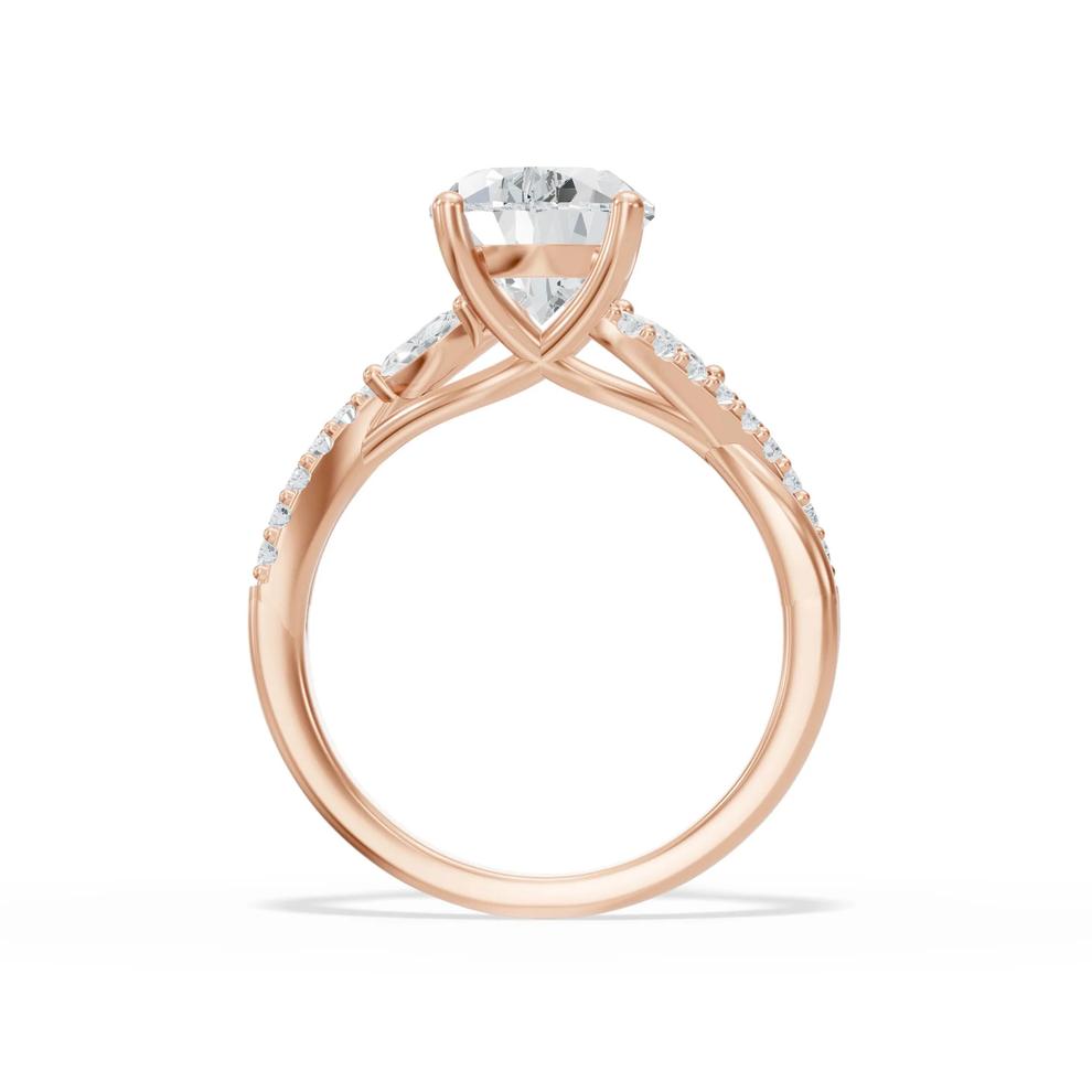 Lab Grown Diamond Pear Center Engagement Ring in 14K Rose Gold (3 1/3 ct. tw.) – Image 2 of 4
