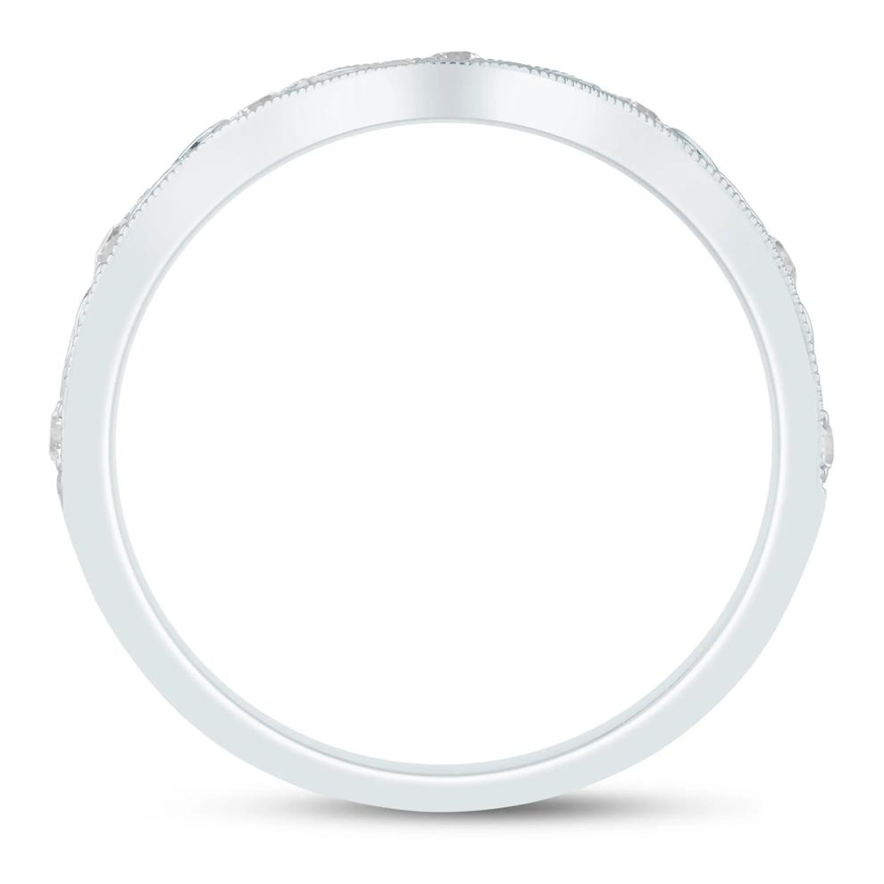 Lab Grown Diamond Engraved Contour Band in 14K White Gold (1/7 ct. tw.) – Image 2 of 3