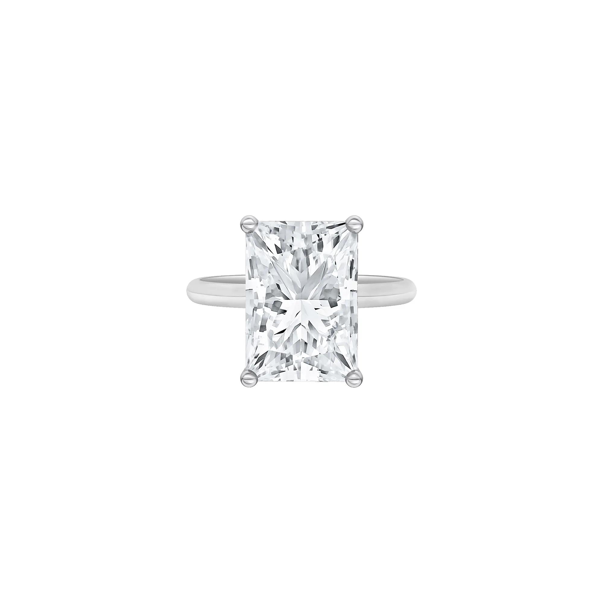 Lab Grown Diamond Radiant-Cut Solitaire Ring in 14K White Gold
