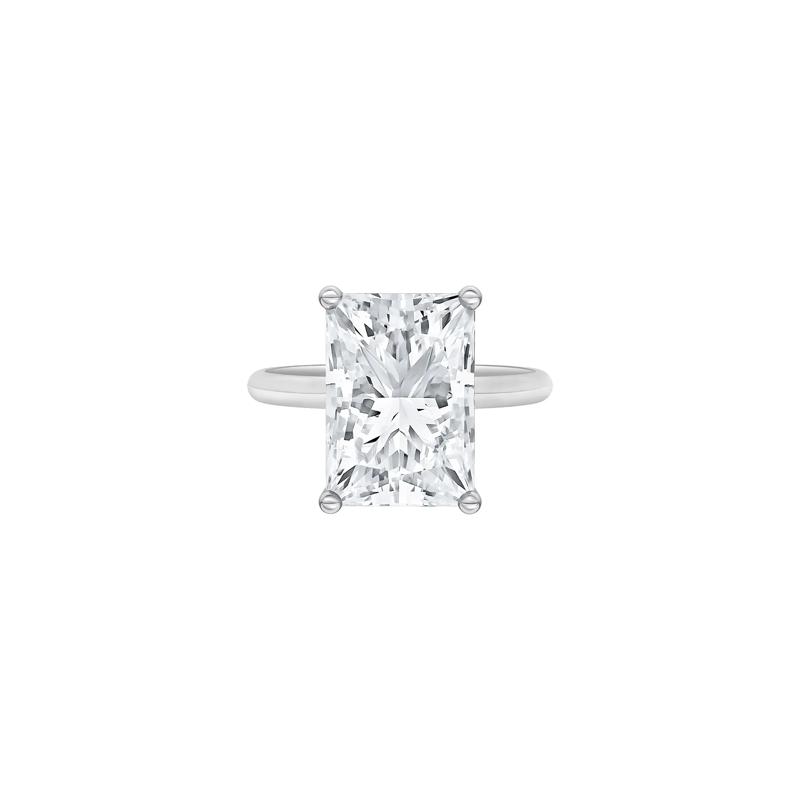 Lab Grown Diamond Radiant-Cut Solitaire Ring in 14K White Gold &#40;4 ct.&#41; – Image 1 of 4